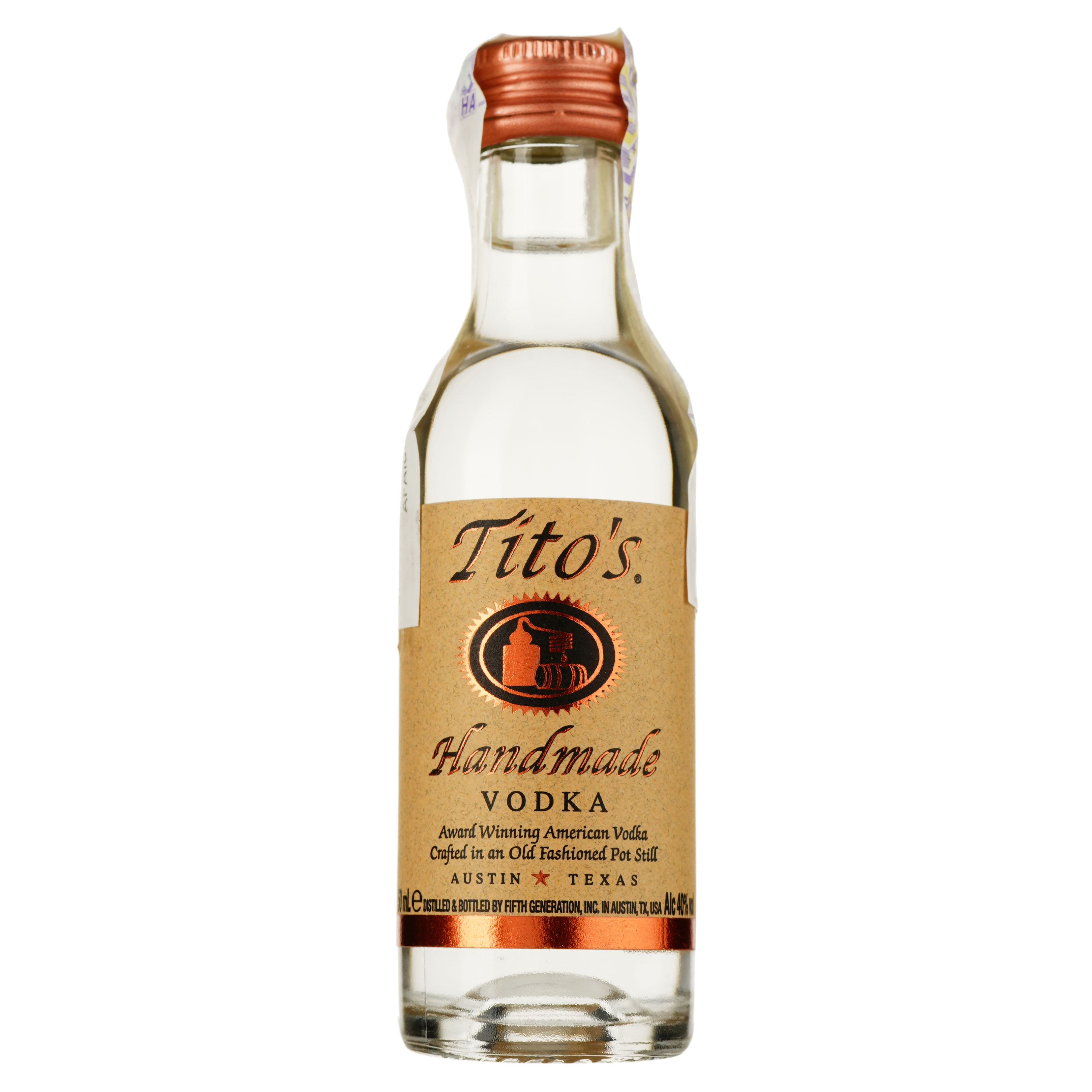 Горілка Tito's Vodka, 40% 0.05 л - фото 1