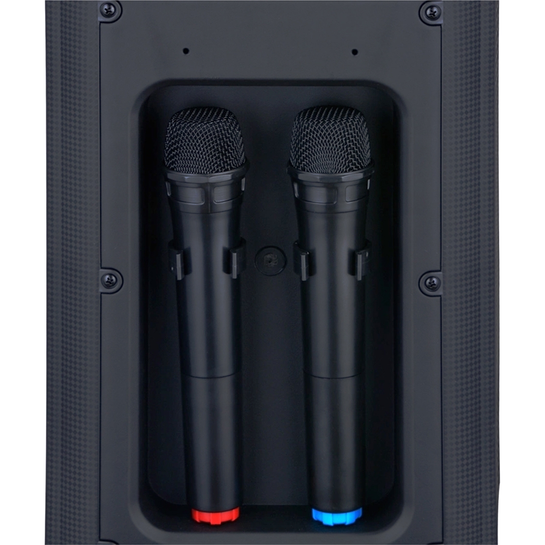 Портативная колонка BiG JBX-828 150 Вт два радиомикрофона караоке подсветка - фото 5