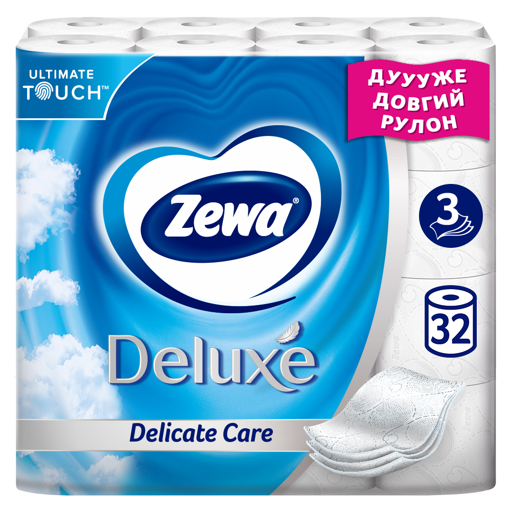 Туалетний папір Zewa Deluxe білий тришаровий 32 рулони - фото 2