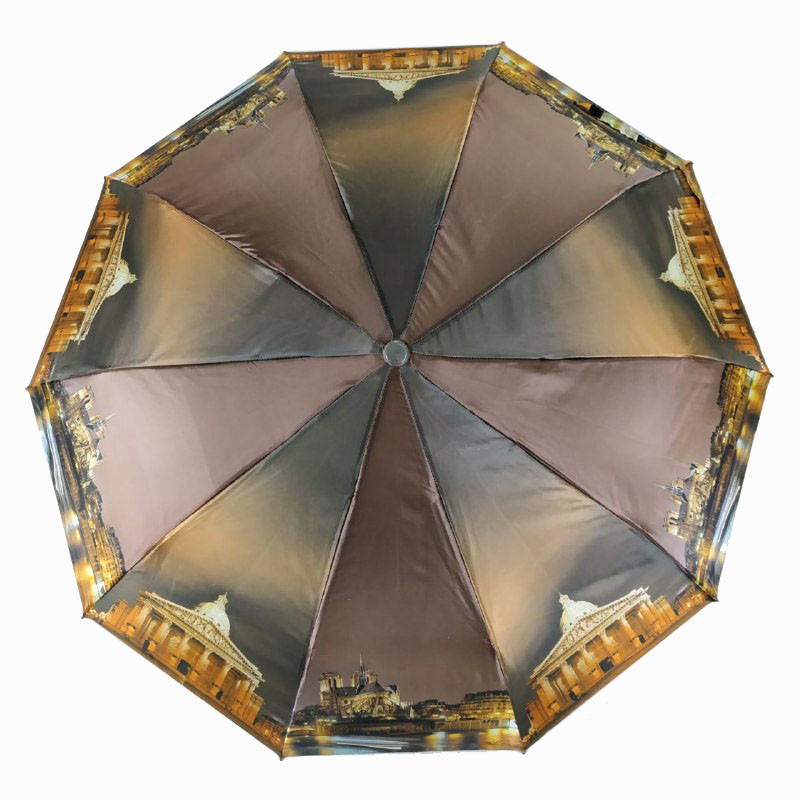 Женский складной зонтик полуавтомат S&L 99 см коричневый - фото 5