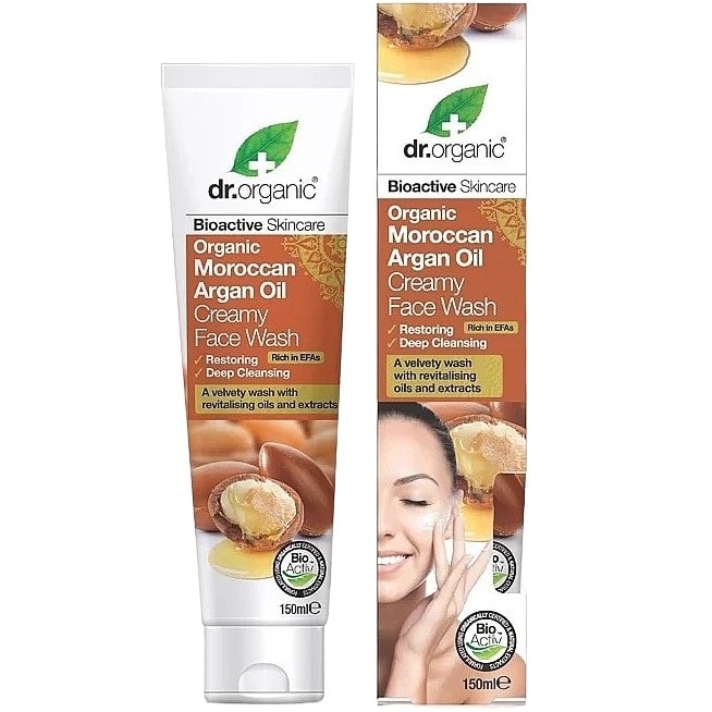 Гель для вмивання з аргановою олією Dr. Organic Bioactive Skincare Organic Μoroccan Argan Oil Creamy Face Wash 150 мл - фото 1