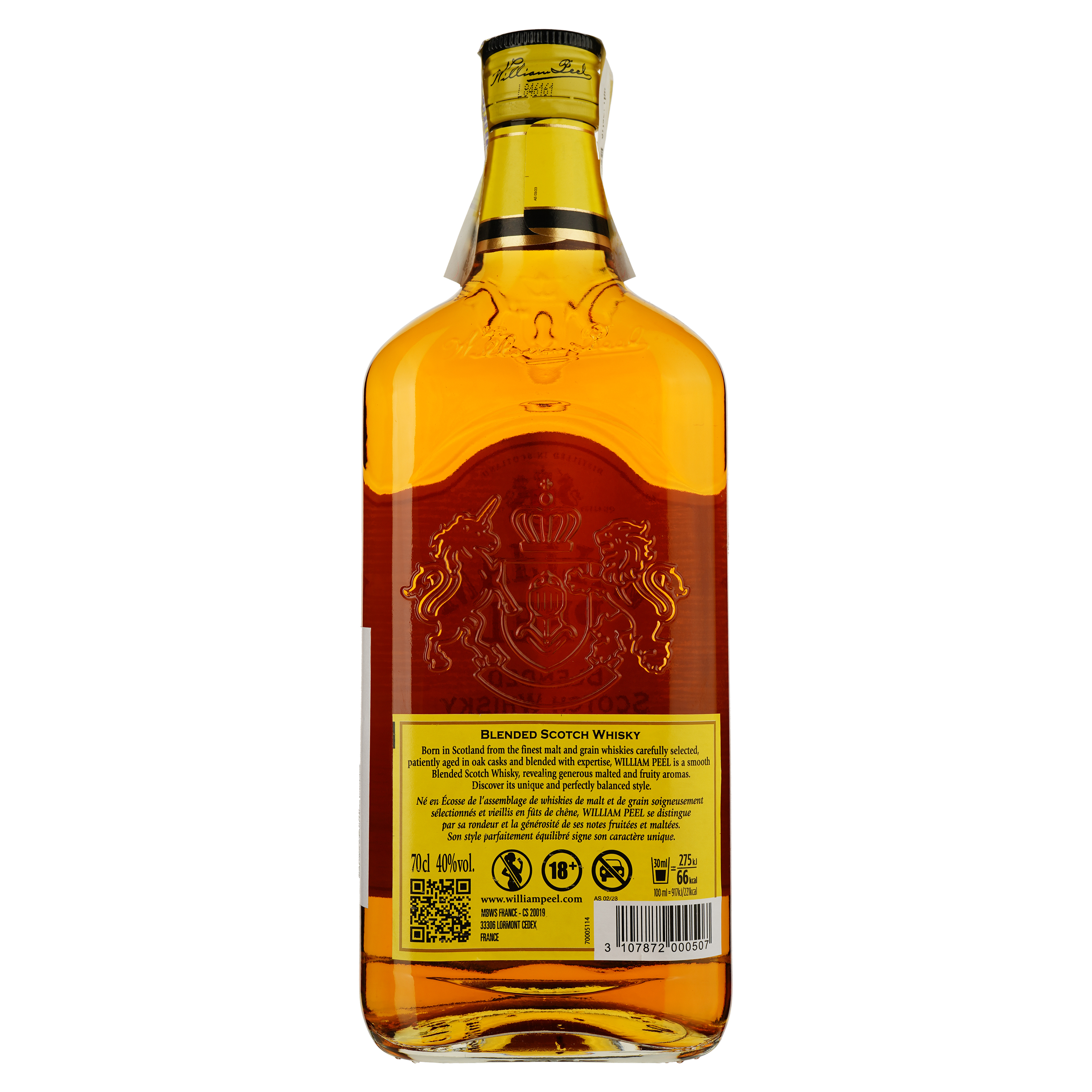 Виски William Peel Blended Scotch Whisky 40% 0.7 л - фото 2