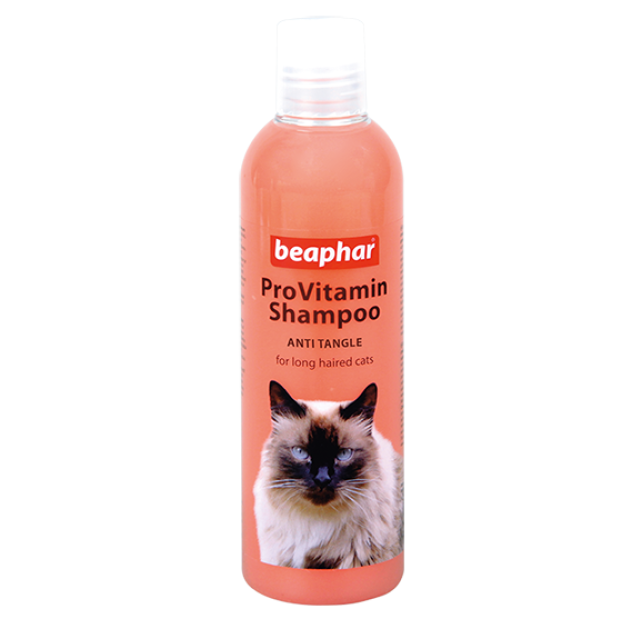 Pro Vitamin Shampoo Beaphar Pink/Anti Tangle for Cats від ковтунів для котів з довгою шерстю, 250 мл - фото 1