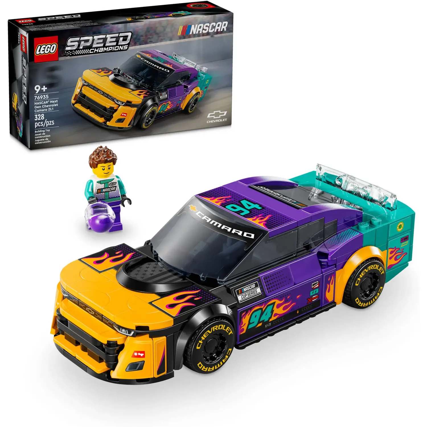 Конструктор LEGO Speed ​​Champions NASCAR Next Gen Chevrolet Camaro ZL1 328 деталей (76935) - фото 4