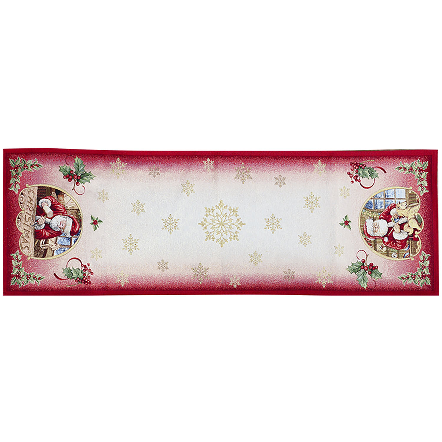 Раннер Lefard Home Textile Jouets гобеленовый новогодний с люрексом 140х47 см бело-красный - фото 1