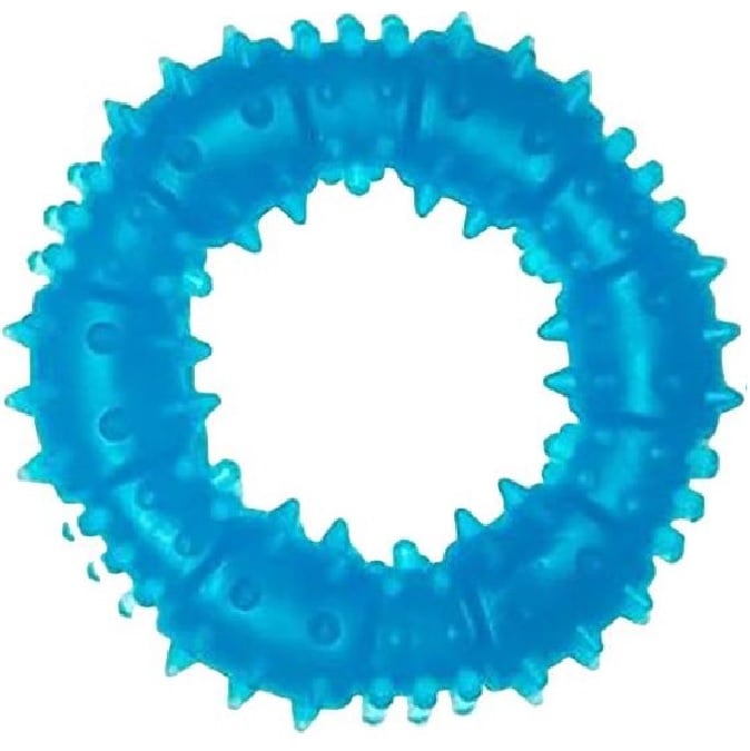 Игрушка для собак Fox Кольцо с шипами, с ароматом ванили, 12 см, синяя - фото 1