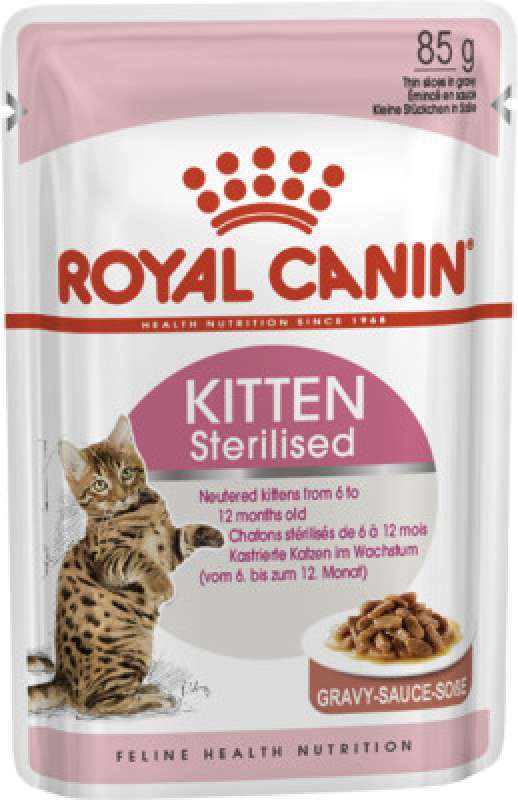 Вологий корм для стерилізованих кошенят Royal Canin Kitten Sterilised, шматочки в соусі, 85 г - фото 1