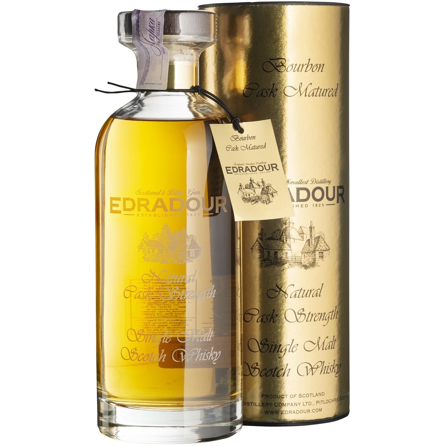 Виски Edradour Ibisco Bourbon Single Malt Scotch Whisky 58.2% 0.7 л в тубусе - фото 1