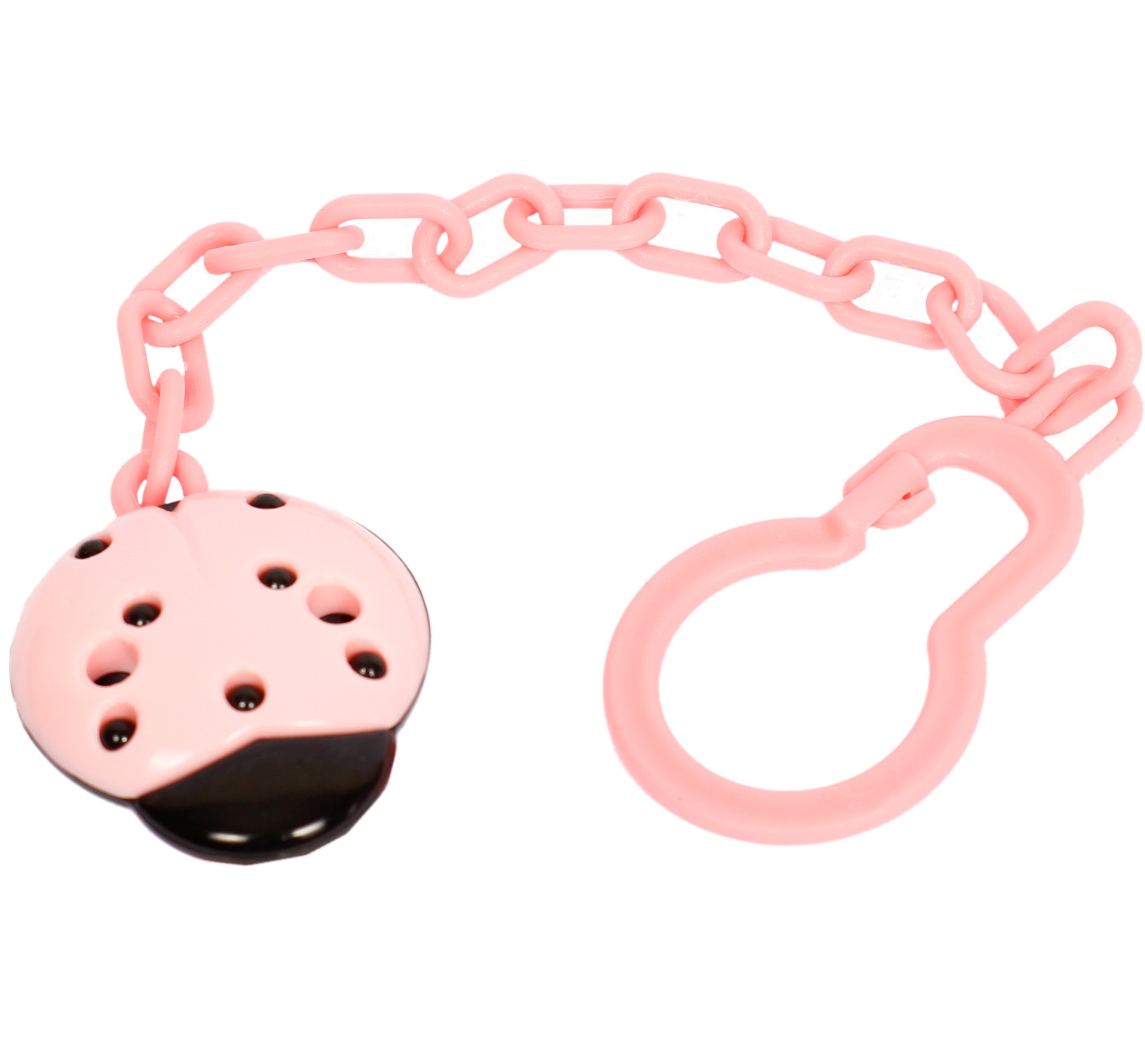 Ланцюжок для пустушки Курносики Сонечко, з кліпсою, рожевий (7087 пик) - фото 1