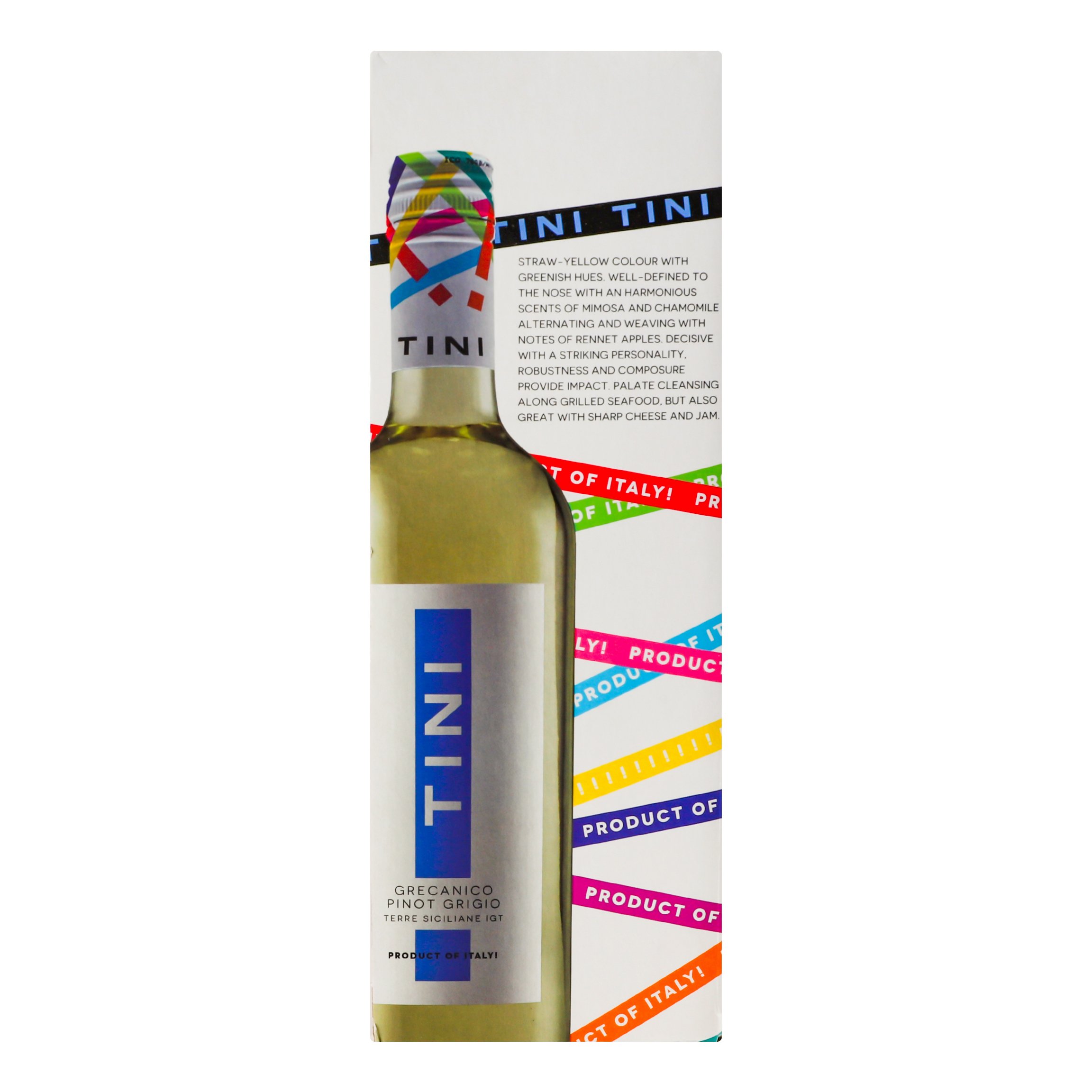 Вино Tini Grecanico Pinot Grigio, біле, сухе, 12%, 3 л (826485) - фото 3