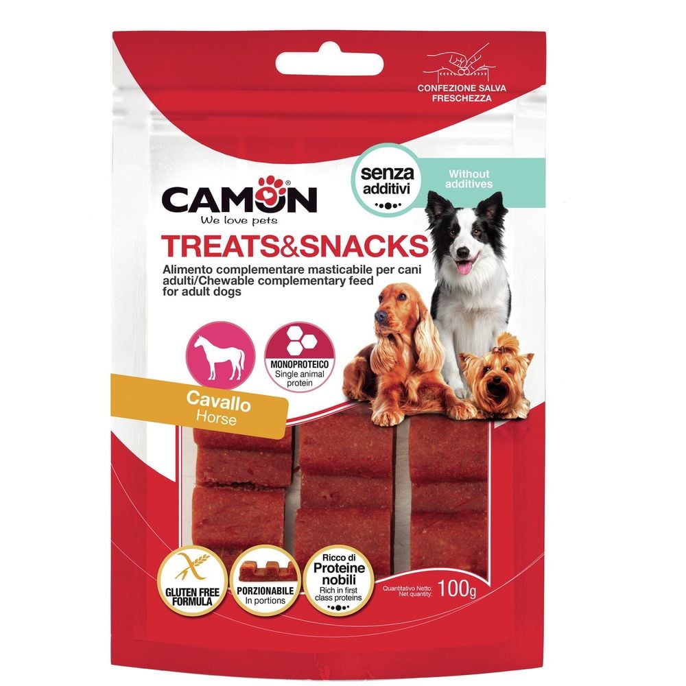 Ласощі для собак Camon Treats & Snacks Батончик з кониною, 100 г - фото 1