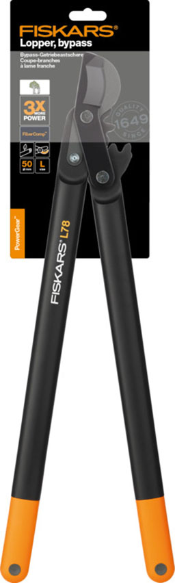 Сучкорез Fiskars PowerGear L78 большой плоскостной с загнутыми лезвиями (1000584) - фото 2