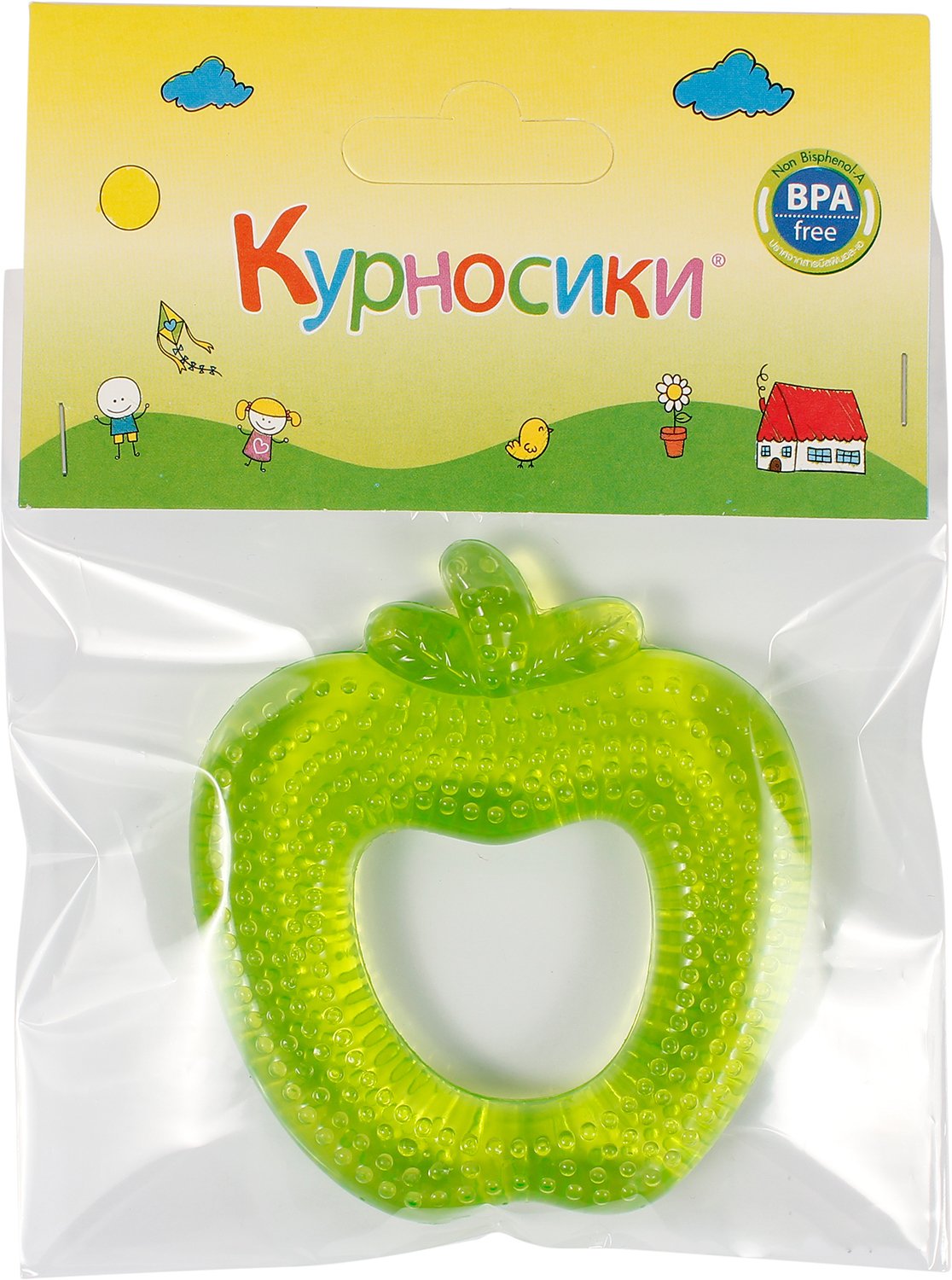 Прорезыватель для зубов Курносики Яблочко, с водой, зеленый (7043 зел) - фото 2