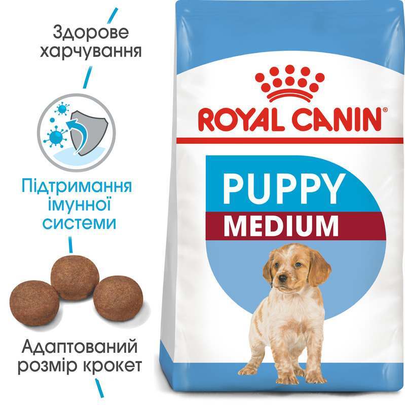 Сухий корм для цуценят собак середніх порід Royal Canin Medium Puppy, з м'ясом птиці, 1 кг (30030101) - фото 4