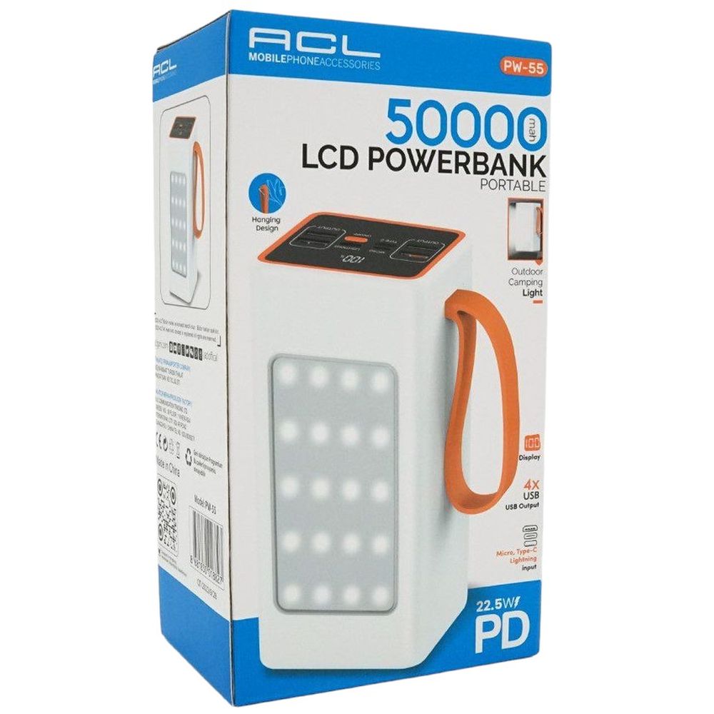 Повербанк ACL PW55 50000 mAh LED ліхтар PD 22.5W (34989) - фото 5