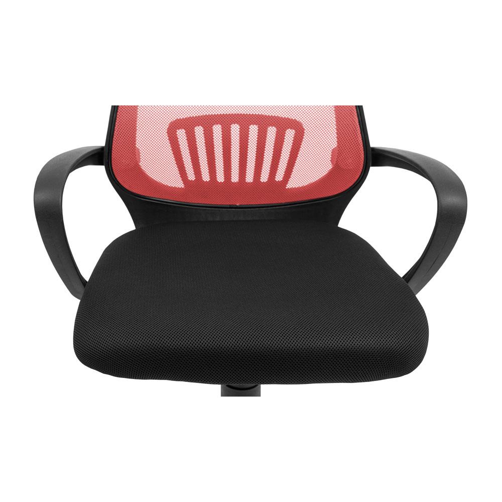 Кресло компьютерное Richman Стар Хром Пиастра сетка черный + красный (RCM-1104) - фото 6