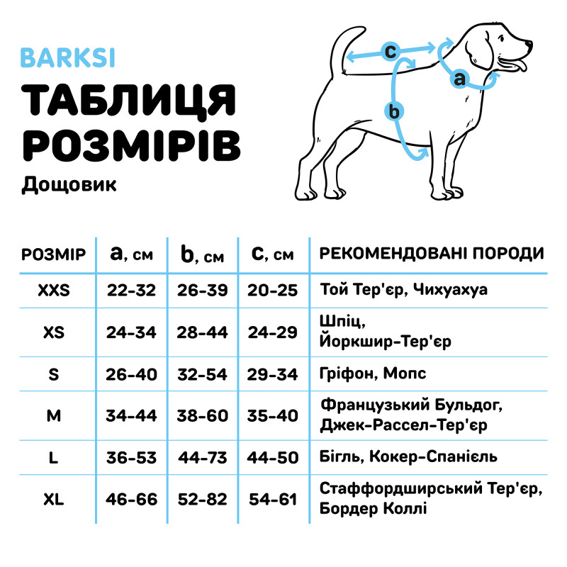 Дощовик для собак Barksi Textile розмір XXS Бульки - фото 8