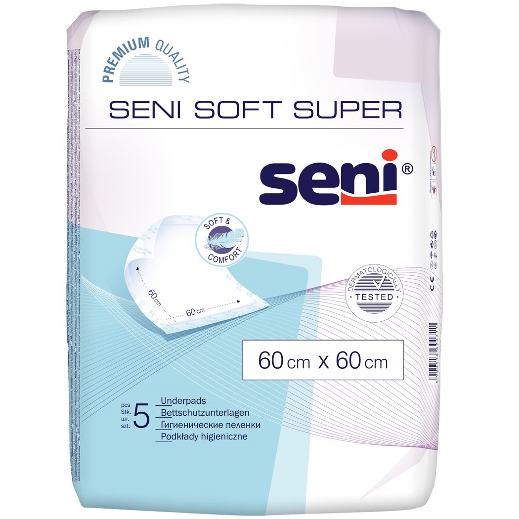 Одноразові пелюшки Seni Soft Super, 60х60 см, 5 шт. (SE-091-SU05-002) - фото 1