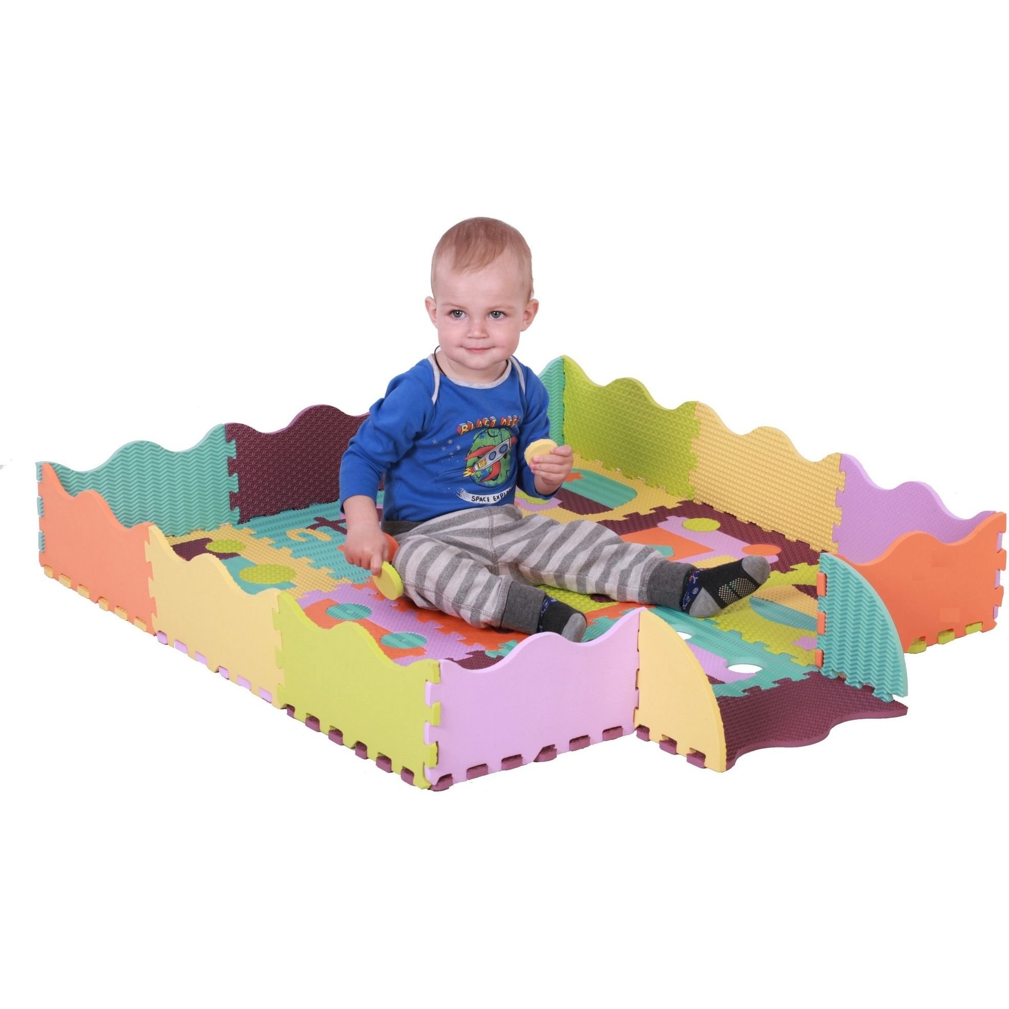 Дитячий ігровий килимок-пазл Baby Great Швидкий транспорт, з бортиком, 122х122 см (GB-M129V2Е) - фото 3