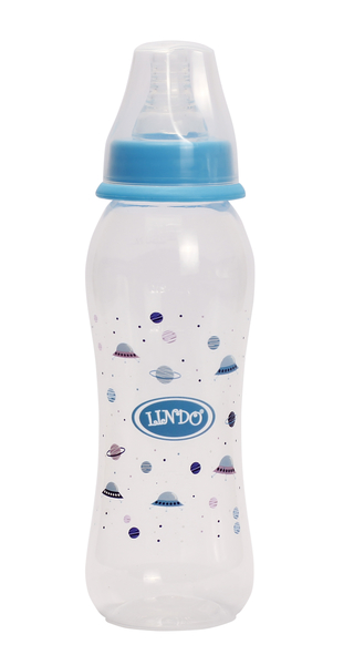 Пляшечка для годування Lindo, вигнута, 250 мл, блакитний (Li 145 гол) - фото 1