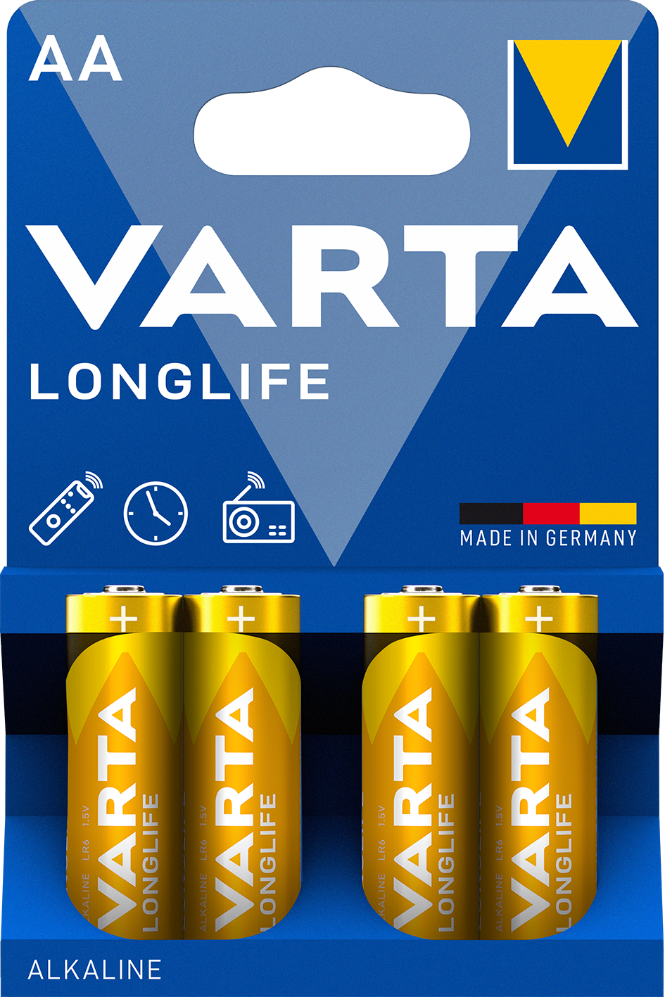 Батарейка Varta Longlife AA Bli Alkaline, 4 шт. (4106101414) - фото 1