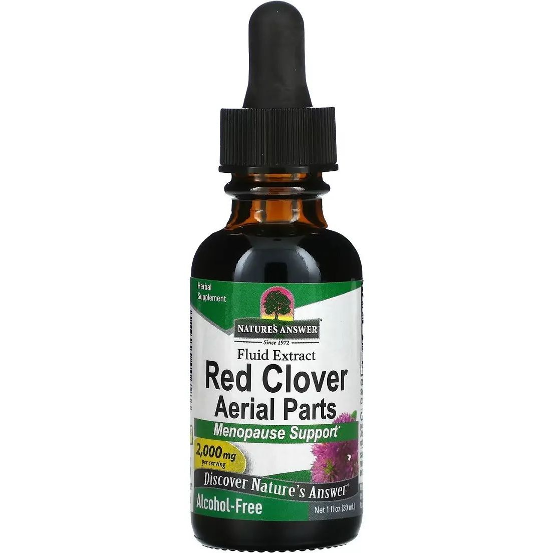 Екстракт червоної конюшини Nature's Answer Red Clover Aerial Parts Alcohol-Free 2000 мг 30 мл - фото 1