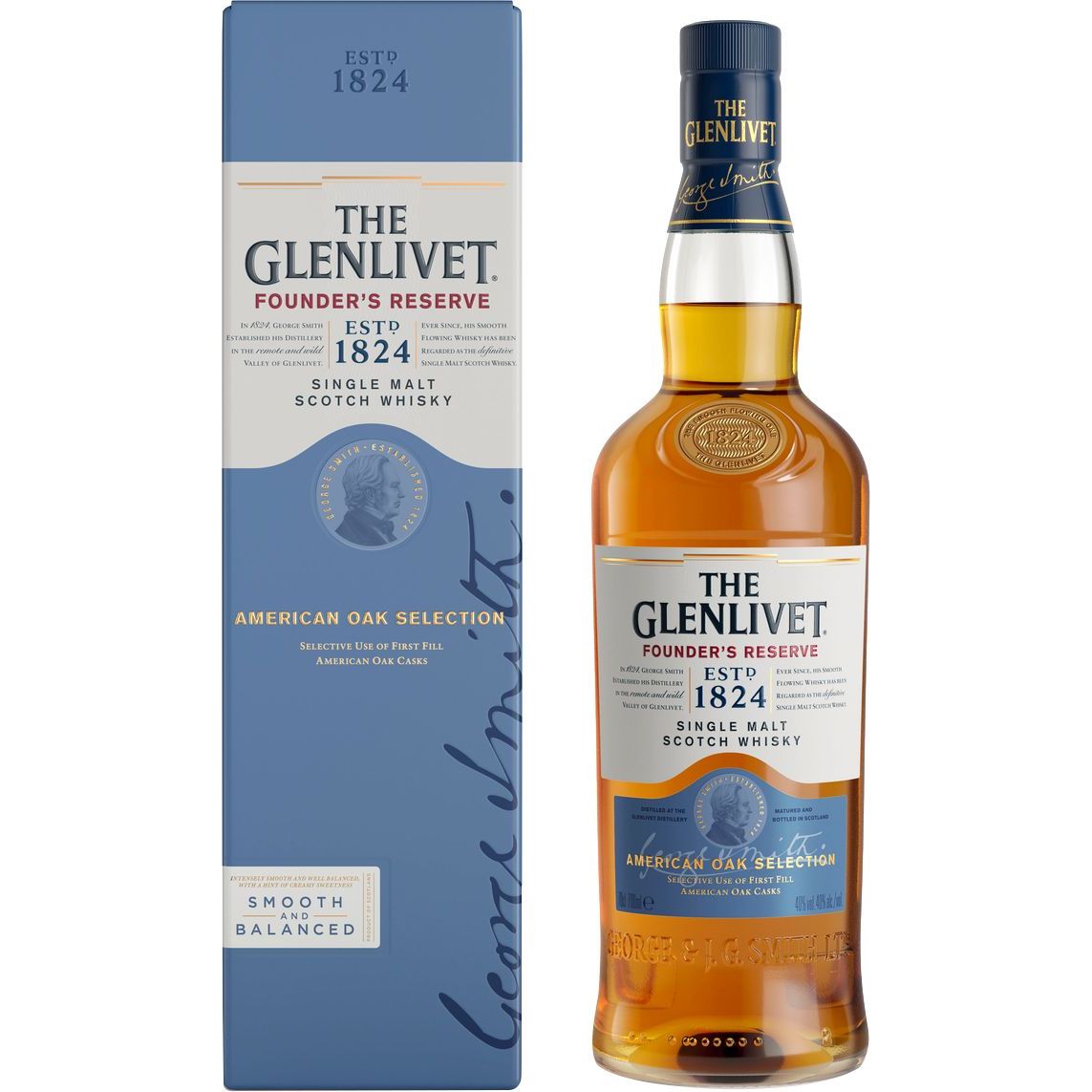 Виски The Glenlivet Founder's Reserve, в подарочной упаковке, 40%, 0,7 л (668885) - фото 1