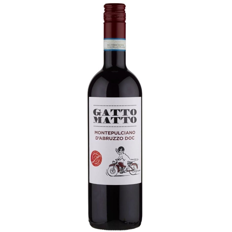 Вино Gatto Matto Montepulciano d`Abruzzo, червоне, сухе, 0,75 л - фото 1