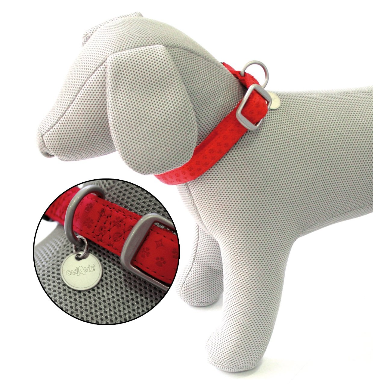 Нашийник для собак Croci Mylord, регульований, з тисненням, 30-50x2 см, червоний (C5079301) - фото 1