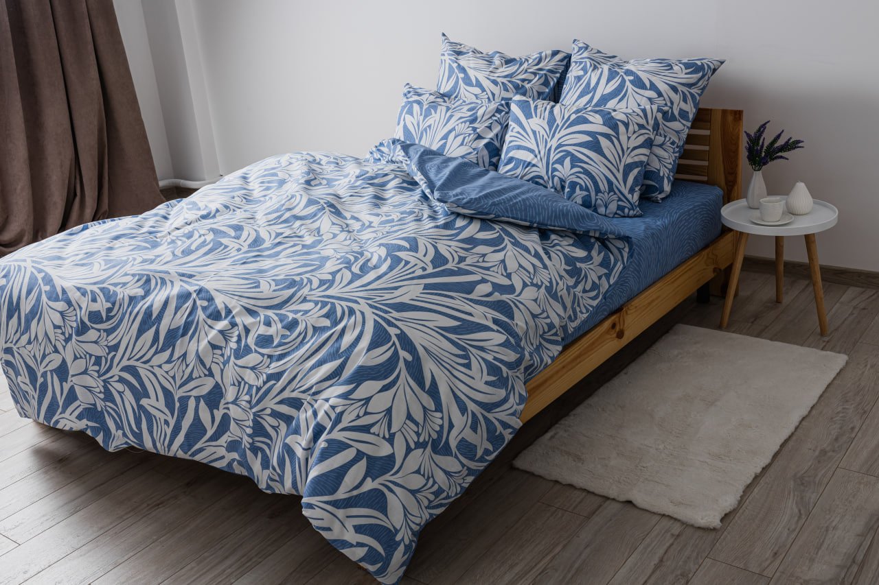 Комплект постельного белья ТЕП Soft dreams Light Blue Fantasy полуторный голубой с белым (2-03857_25469) - фото 1