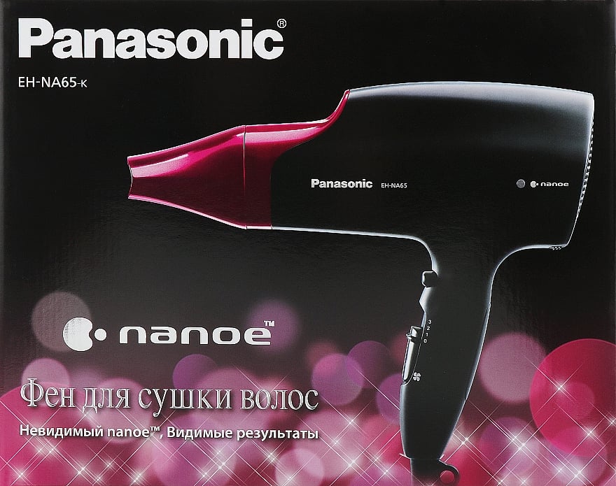 Фен для волосся Panasonic Nanoe care чорно-бордовий - фото 9