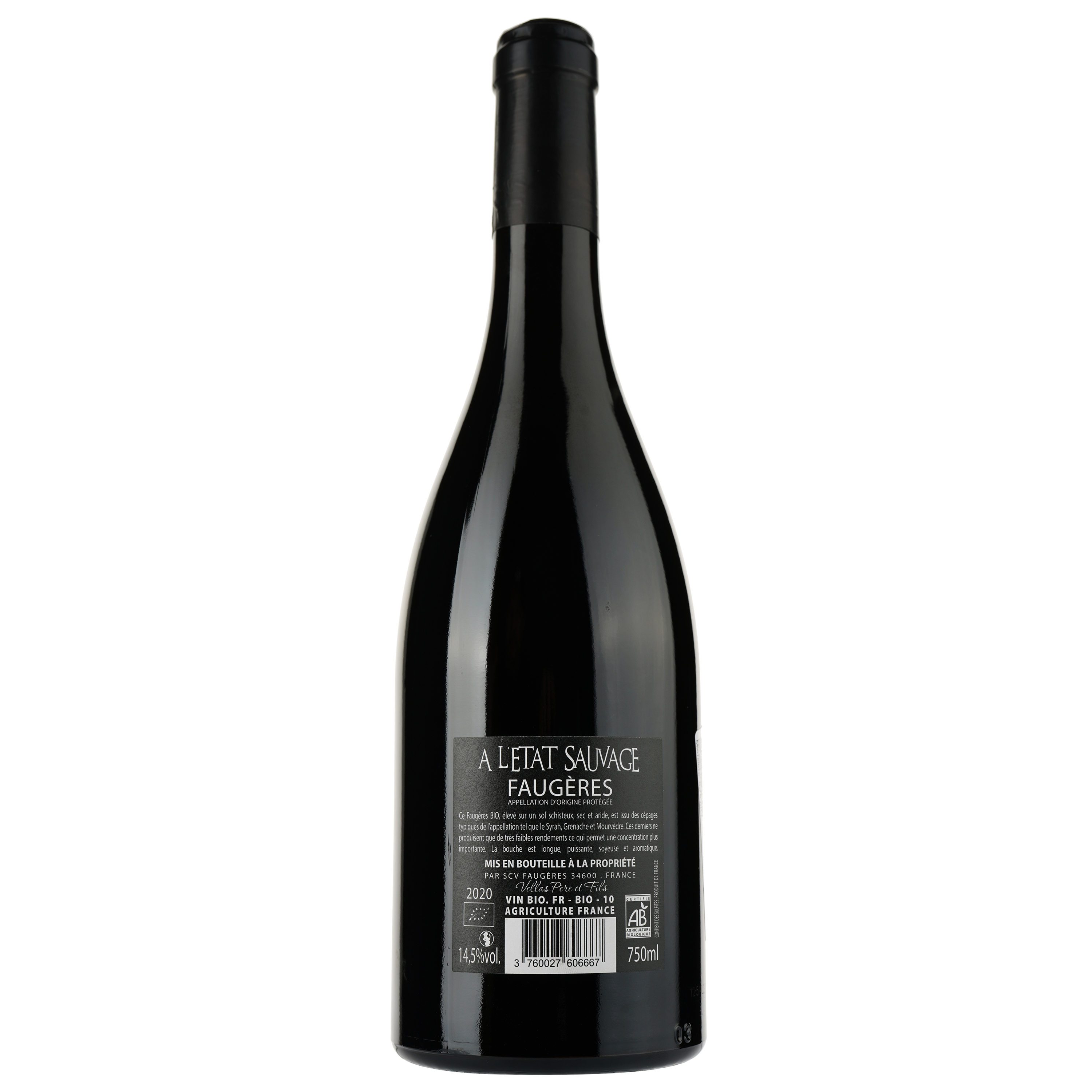 Вино Leo Vareille A L'etat Sauvage Bio 2020 Faugeres AOP, красное, сухое, 0,75 л - фото 2