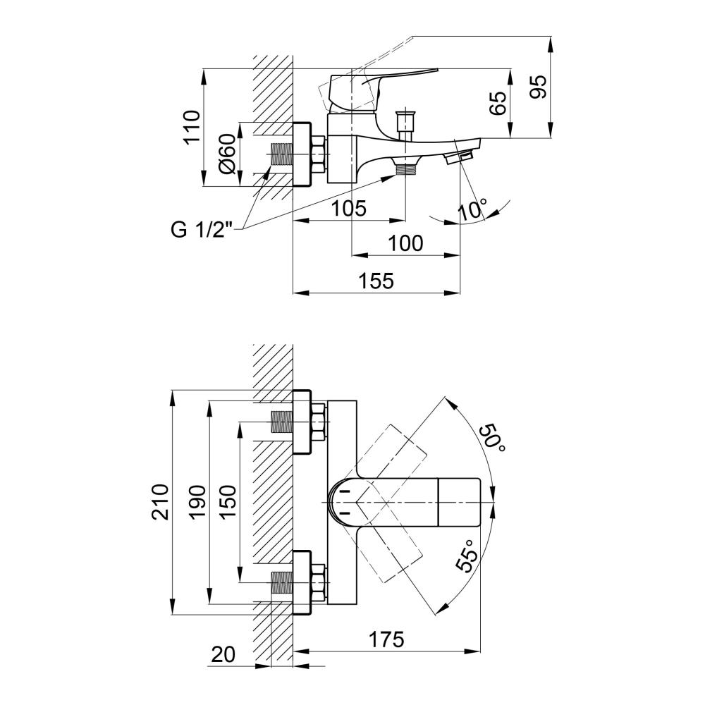 Смеситель для ванны Qtap Nihonto 3022101DC (QTNH3022101DC) - фото 2