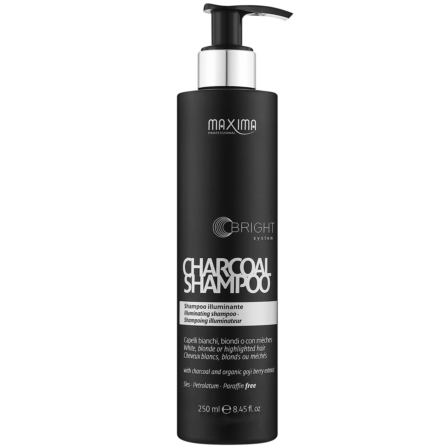 Шампунь Maxima Charcoal Shampoo для придания холодных оттенков светлым волосам 250 мл. - фото 1