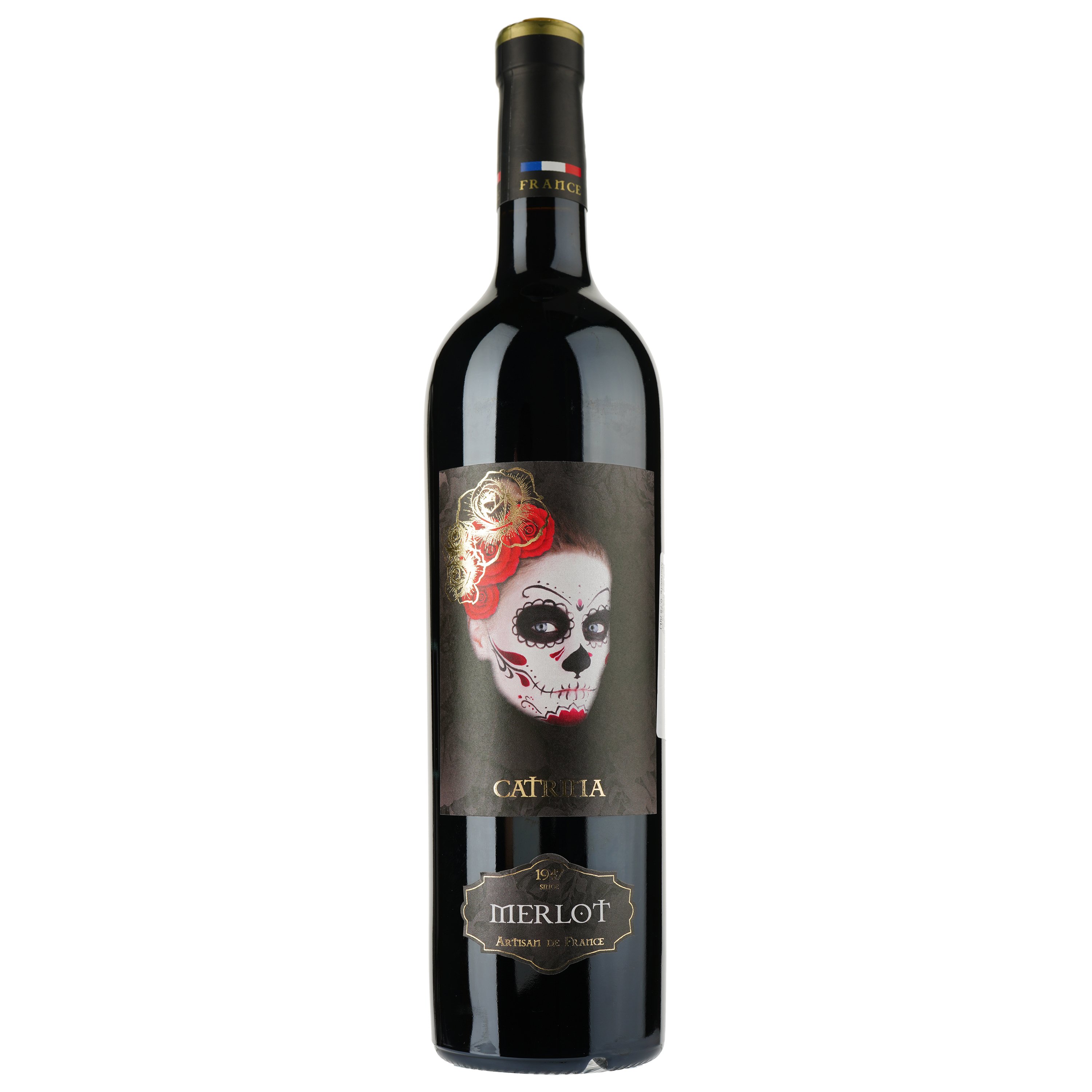 Вино Catrina Merlot Rouge IGP Pays D'Oc, красное, сухое, 0,75 л - фото 1