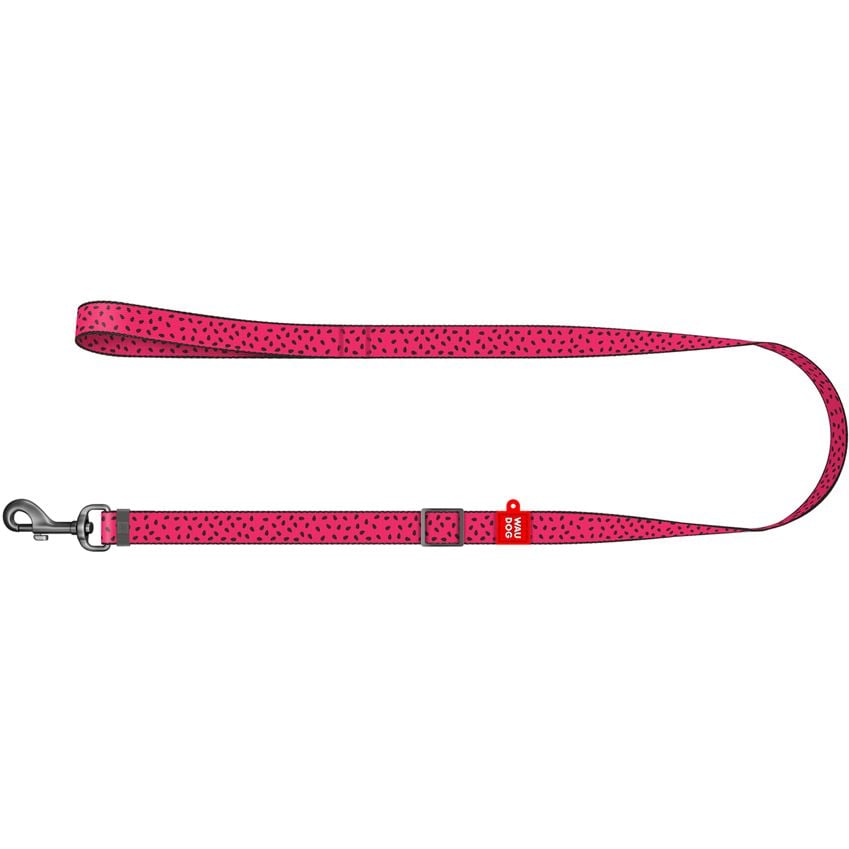 Повідець для собак Waudog Nylon Кавун, нейлоновий, регульований, 152-183х2 см, рожевий - фото 2