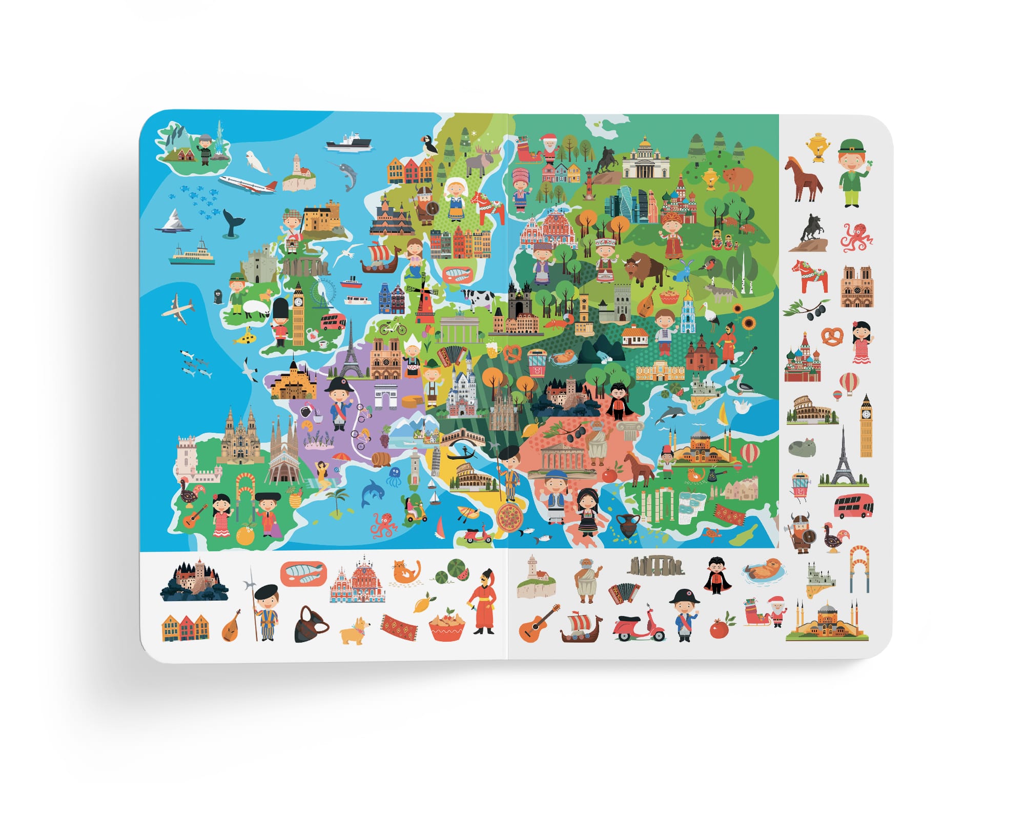 Книга-картонка Кристал Бук Великий вімельбух Планета Земля, с меганаліпками (F00028198) - фото 7