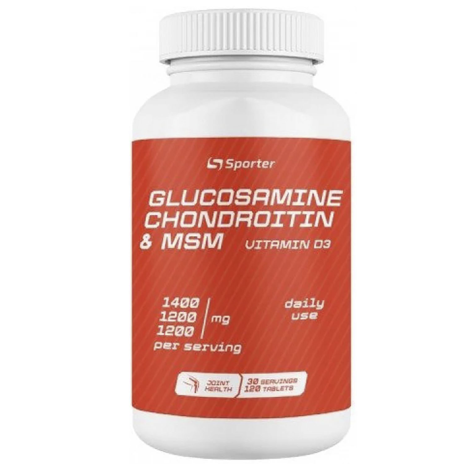 Комплекс для костей и суставов Sporter Glucosamine Chondroitin & MSM Vitamin D3 120 таблеток - фото 1