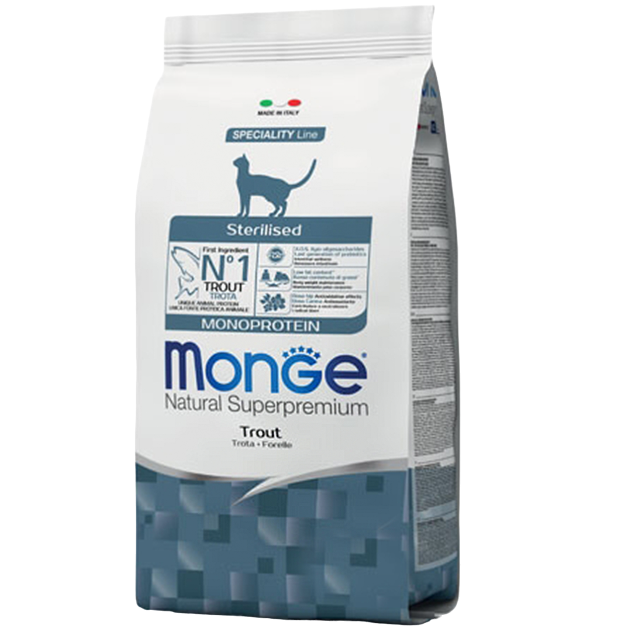 Сухой корм Monge Cаt Monoprotein Sterilised с форелью,1,5 кг (70005494) - фото 1