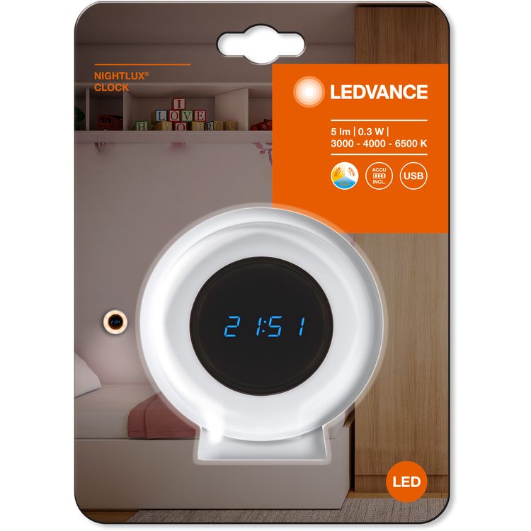 Світильник нічник Ledvance Nightlux Clock з акумулятором (4058075757721) - фото 4