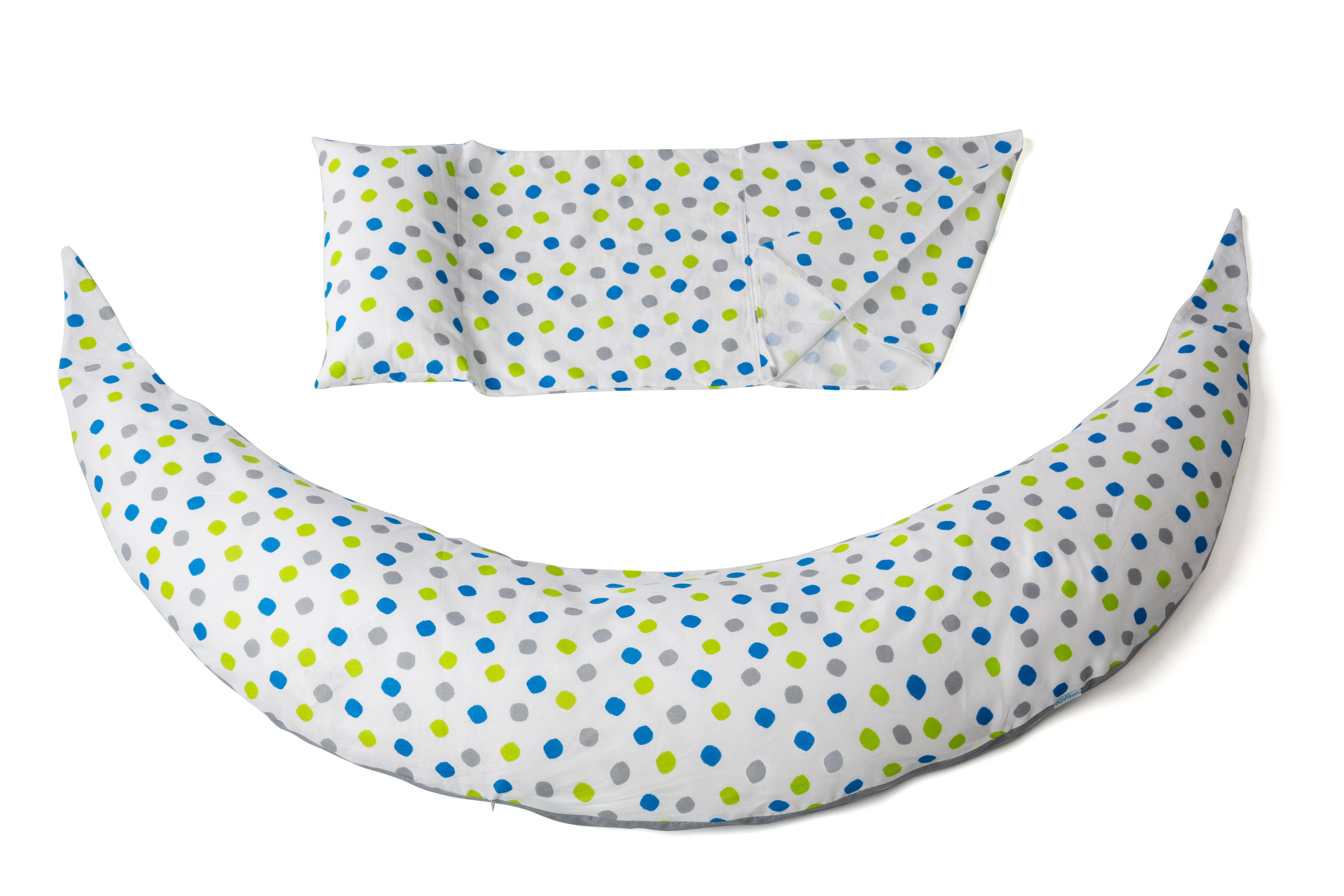 Подушка для беременных и кормления Nuvita 10 в 1 DreamWizard, белый с синим (NV7100Dots) - фото 1