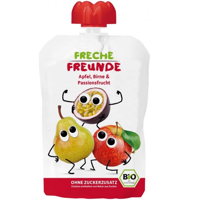 Органическое фруктовое пюре Freche Freunde Яблоко, груша, маракуйя, 100 г (3647) - фото 1