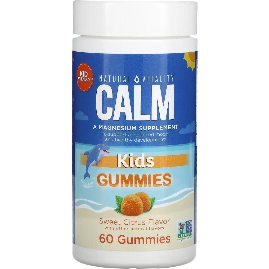 Магній для дітей Natural Vitality CALM Kids Gummies солодкий цитрус 60 жувальних цукерок - фото 1