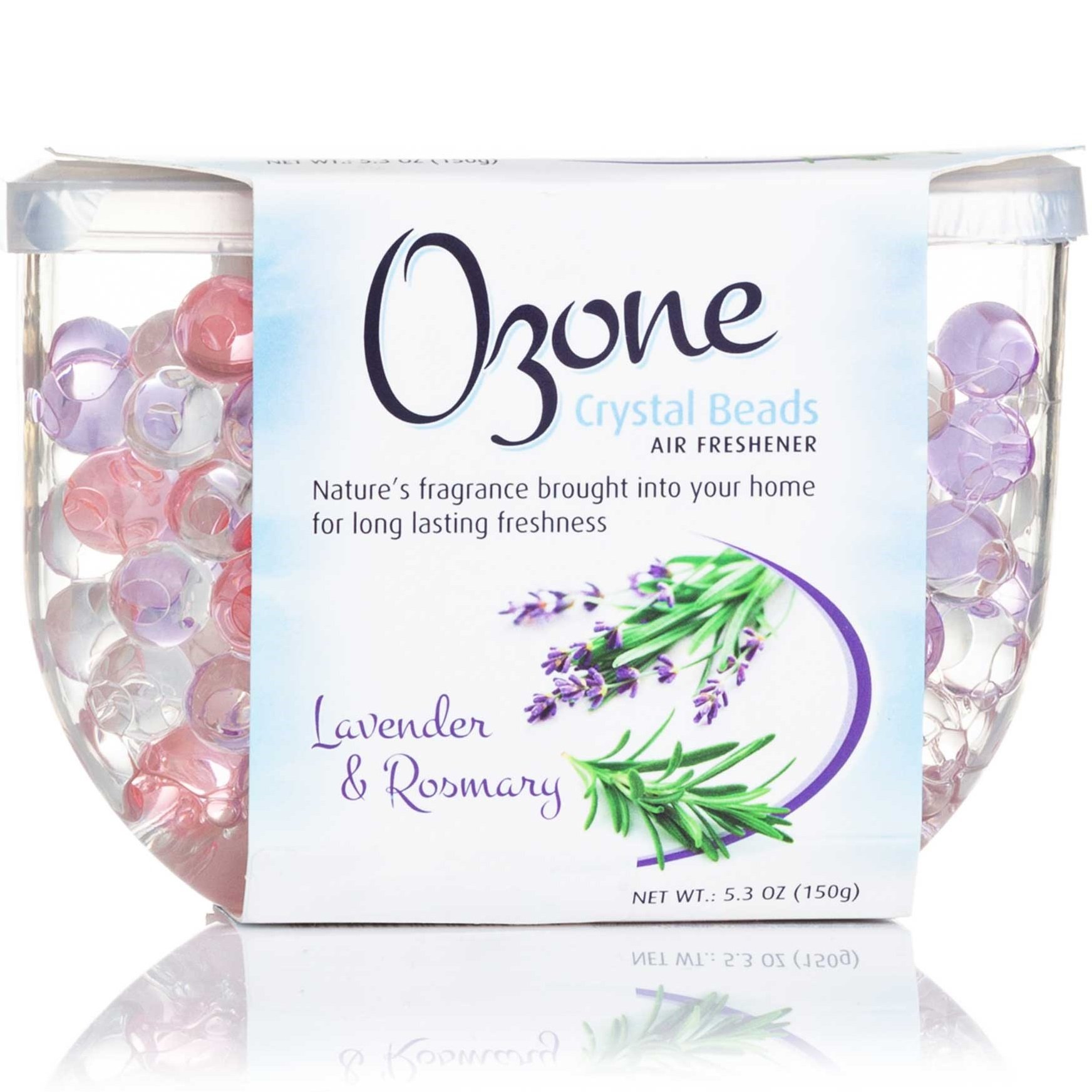 Освіжувач повітря Ozone кристалічний на гелевій основі Crystal Beads, Лаванда та Розмарин, 150 г - фото 1