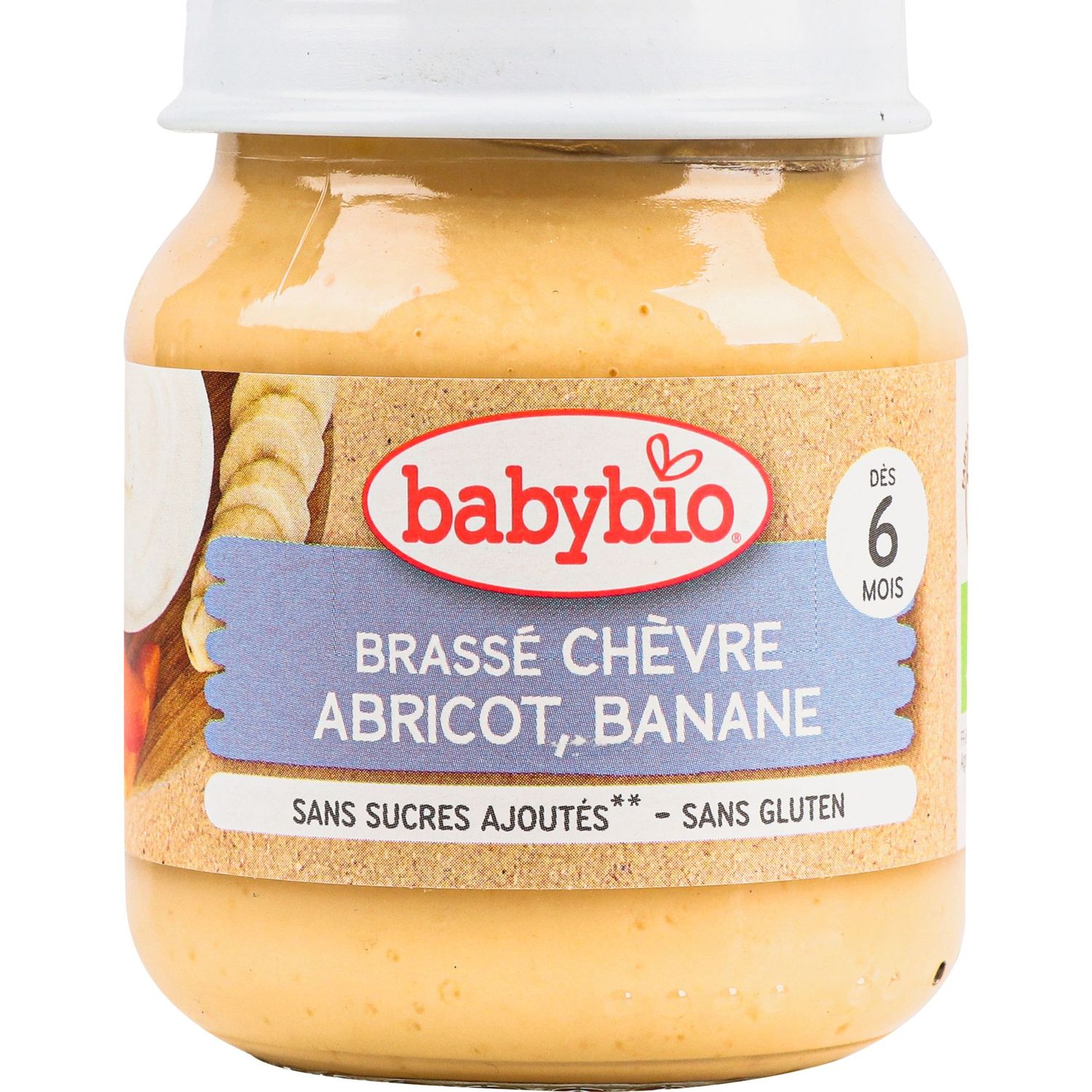 Фото - Дитяче харчування Babybio Органічне молочне пюре  з козячого молока з бананом та абрикосом 13 