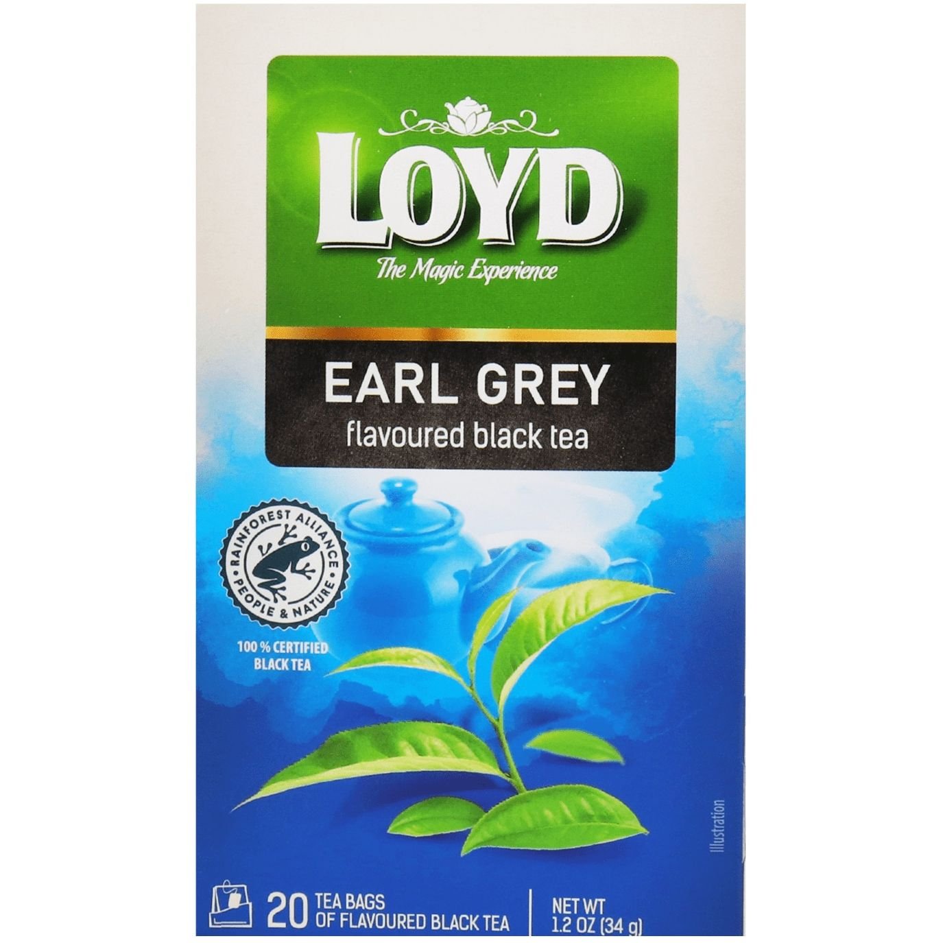 Чай черный Loyd New Sense Earl Grey Ra 40 г (20 шт. х 2 г) (894025) - фото 1
