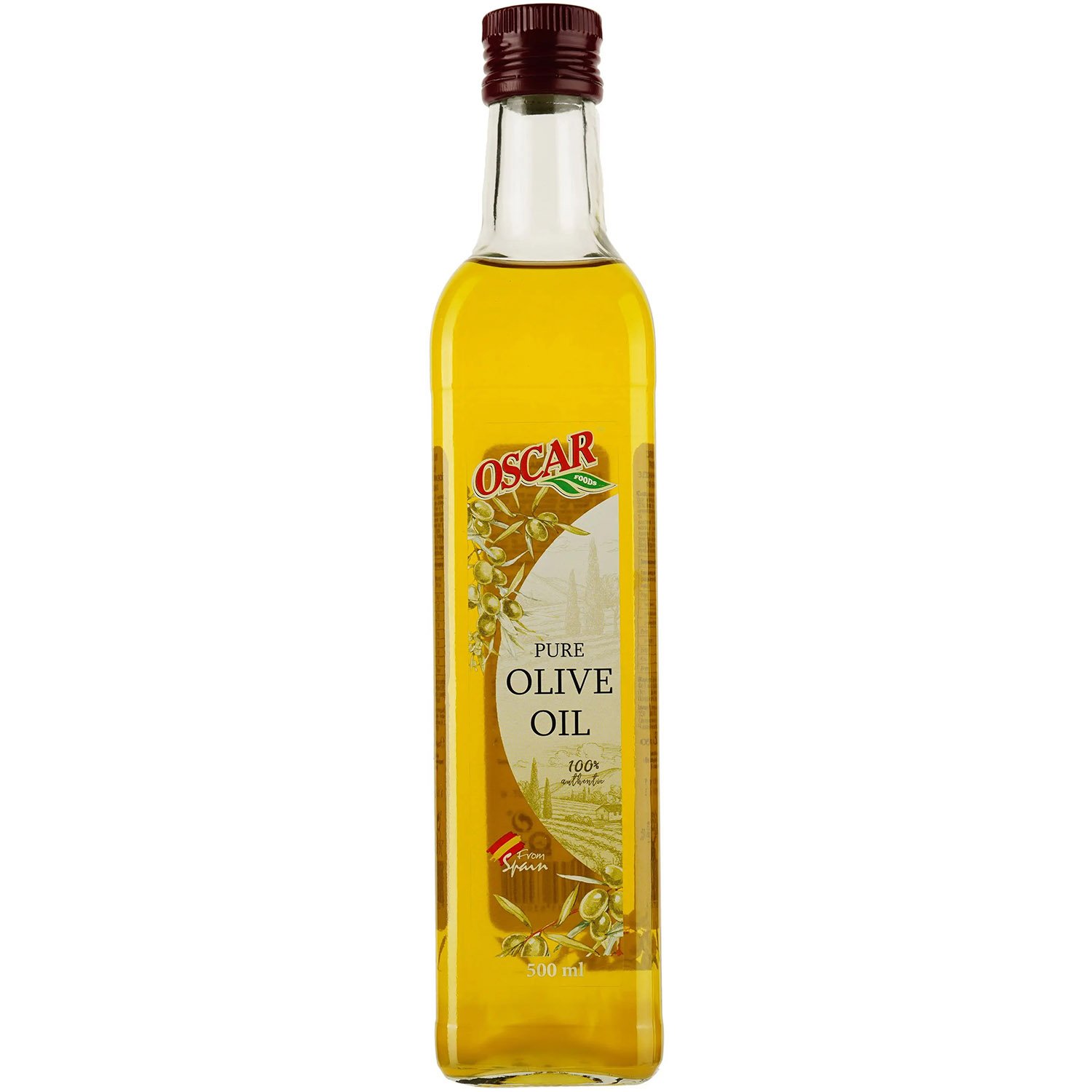 Масло оливковое Oscar Pure рафинированное с добавлением оливкового нерафинированного масла 500 мл (905726) - фото 1