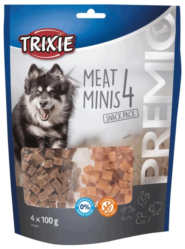 Лакомство для собак Trixie Premio 4 Meat Minis, с курицей, уткой, говядиной и бараниной, 400 г - фото 1
