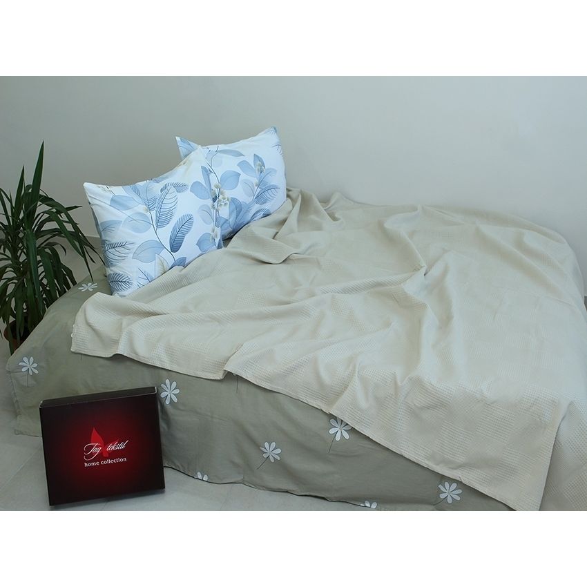 Комплект постільної білизни TAG Tekstil літній піке 000224383 (NP-03) - фото 1