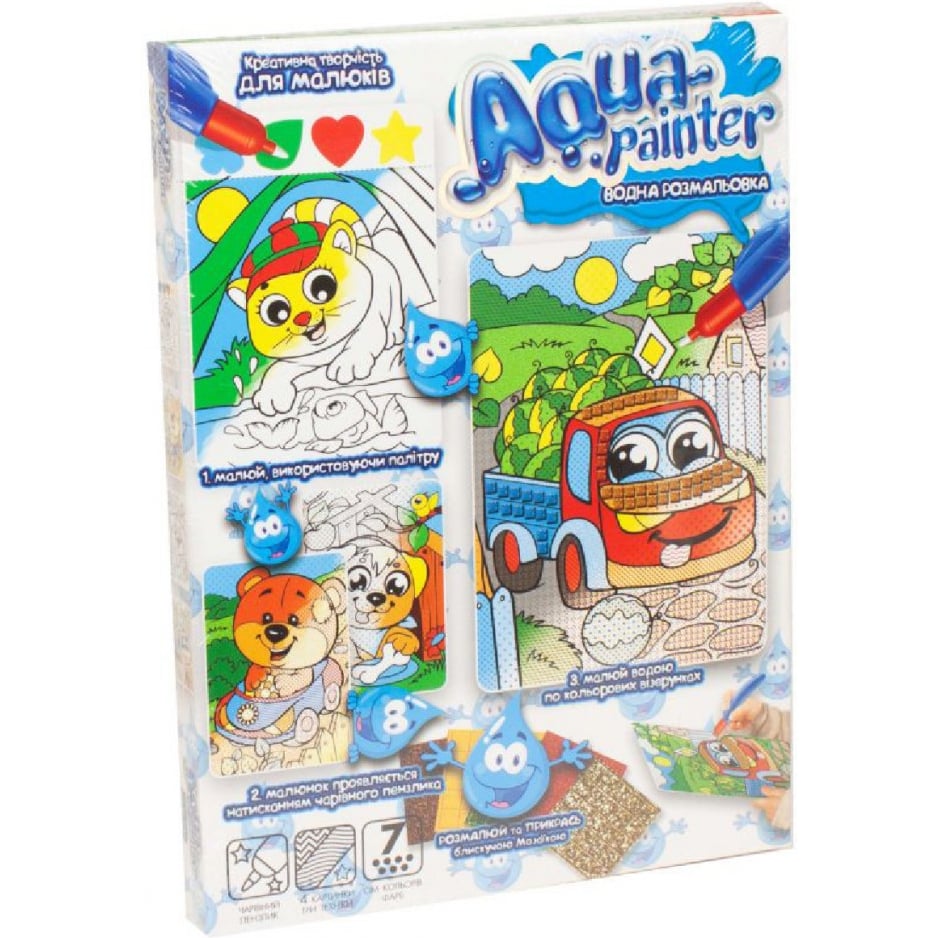 Детский набор для творчества Danko Toys Aqua Painter Грузовик с арбузами водная раскраска (AQP-01-04U) - фото 1